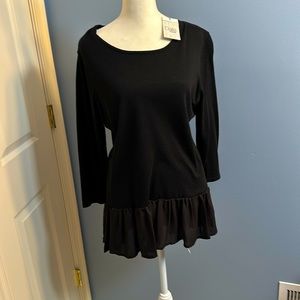 NWT ladies super cute light weight sweater with peplum waist size L